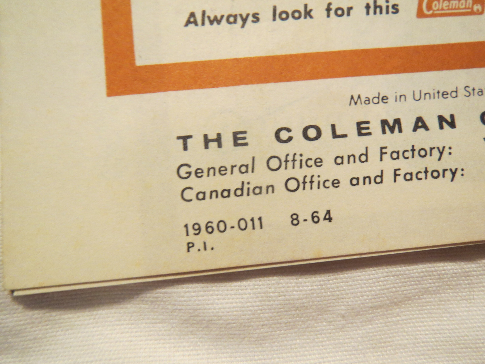 Vintage Coleman 502-700 Sportster Stove & Cook Kit 1964 Original Instructions