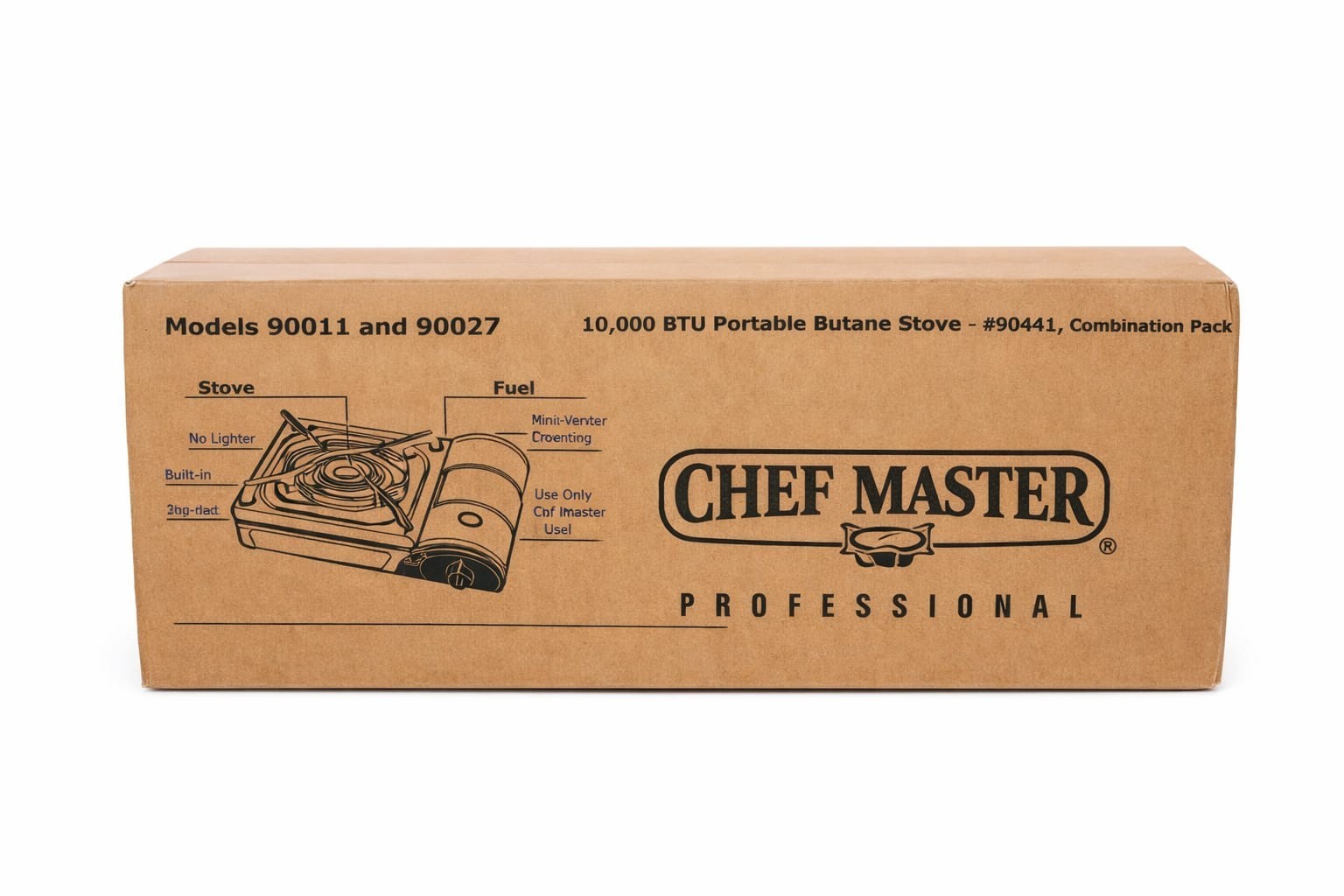 Chef Master Portable 90011 Butane Stove included 4 Fuel Canisters Gas Burner New