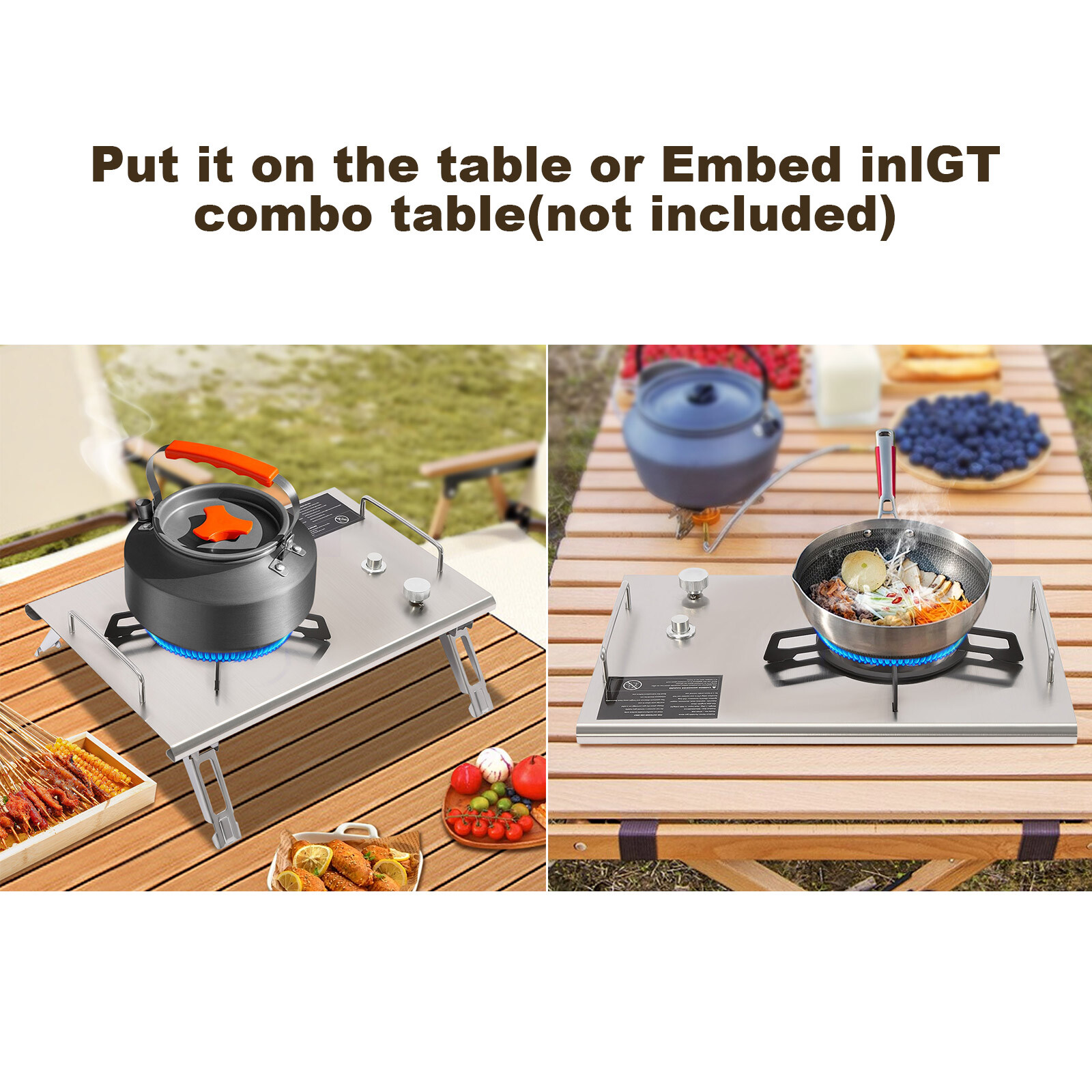 Portable 13,648 BTU Gas Stove, Stainless Steel, Single-Burner, Camping Stove NEW