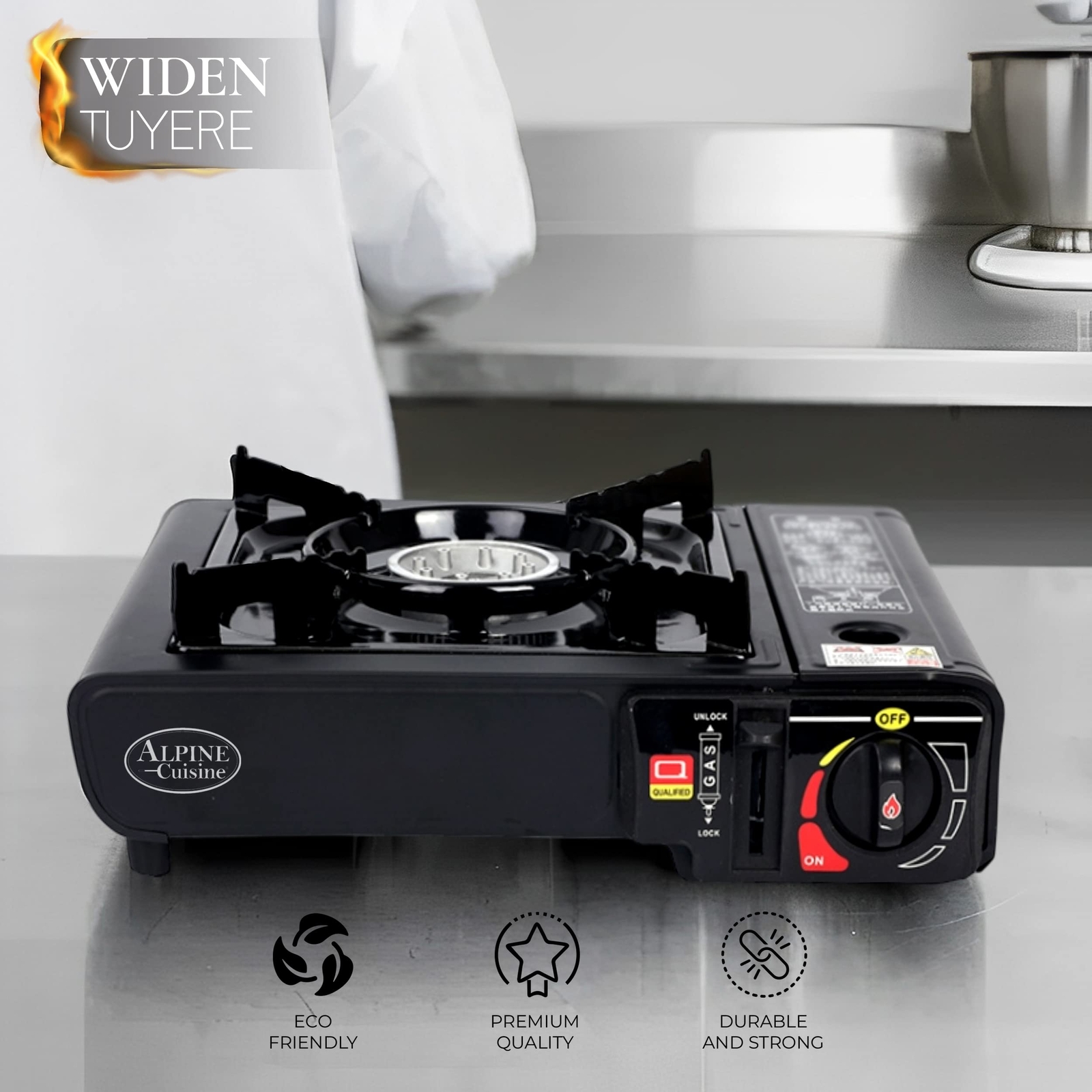 Alpine Cuisine Iron Butane Gas Stove with Customized Package, Camp Kitchen