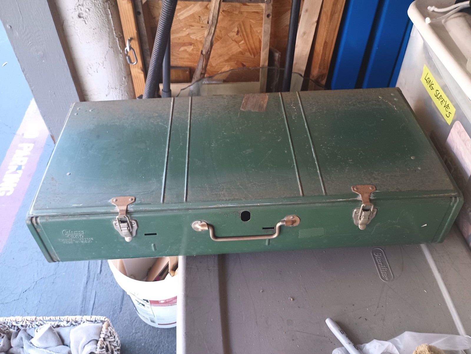 Vintage COLEMAN 426D CAMP STOVE 60s 3 Burner Green Made USA Wichita