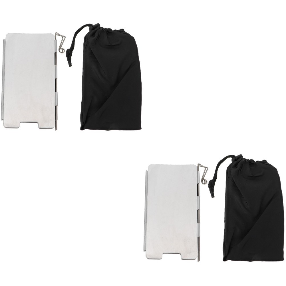 2 Sets Camping Burner Windshield Outdoor Cooker Screen BBQ Lightweight