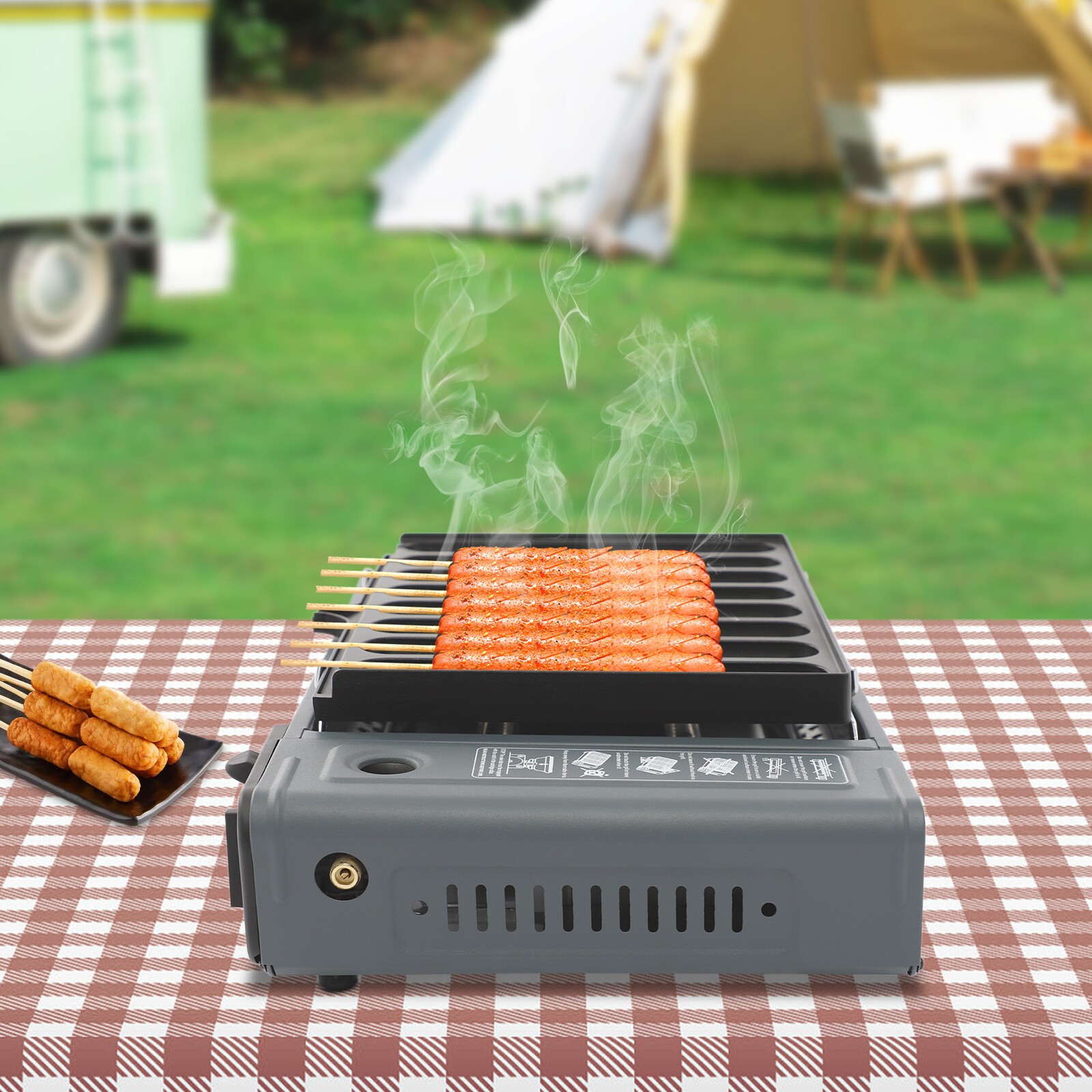 Butane Stove, Portable Camping Gas Stove, Gas Grill Stove with Anti-slip Feet