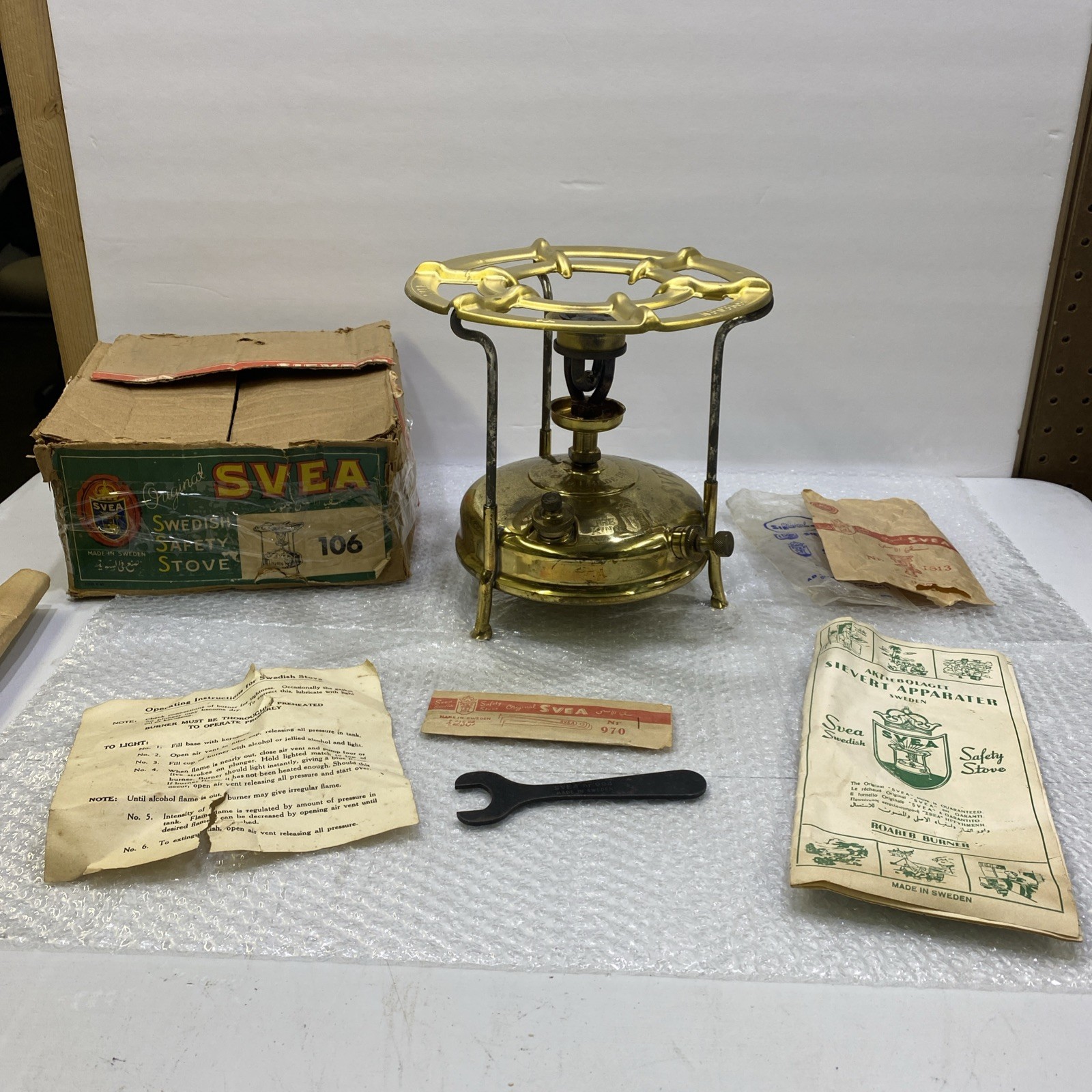 Vintage Original SVEA Swedish Safety Stove No. 106 Kerosene Tabletop Sweden VGC