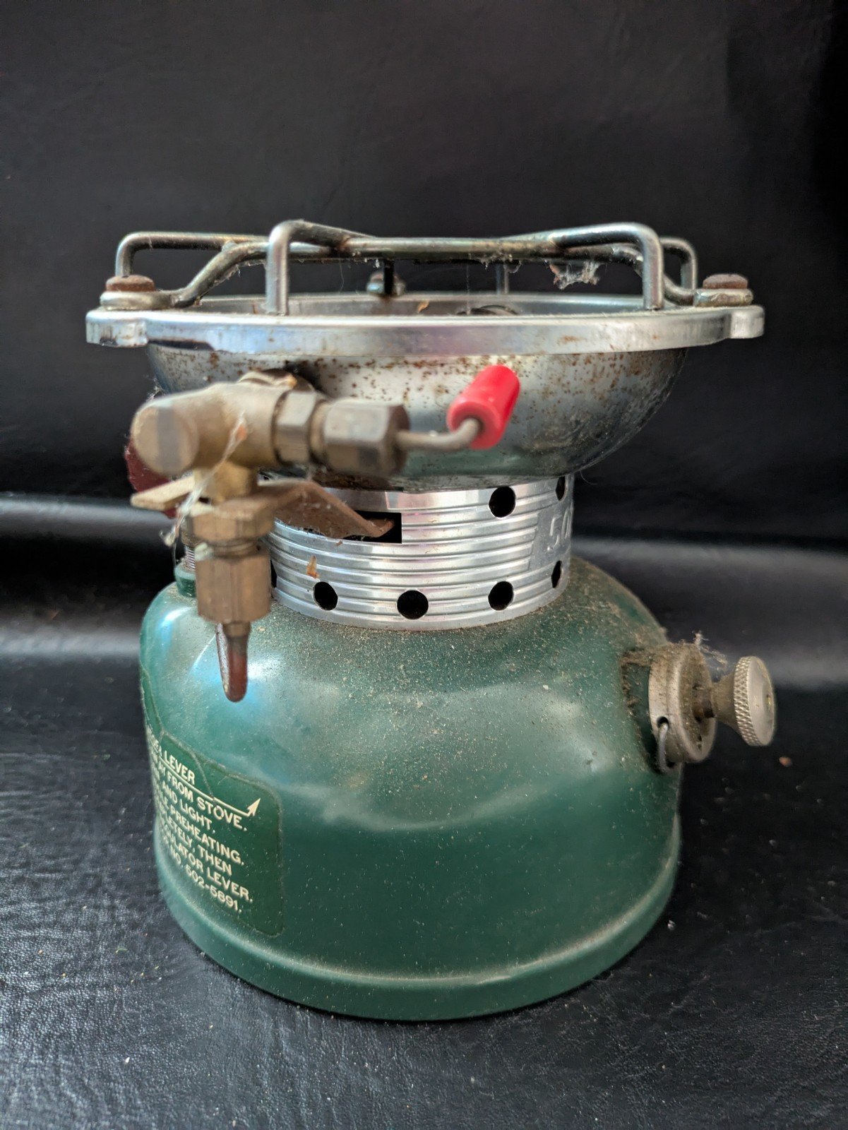 1965 Coleman Sportster Camp Stove 502 Green Single Burner USA 3/65