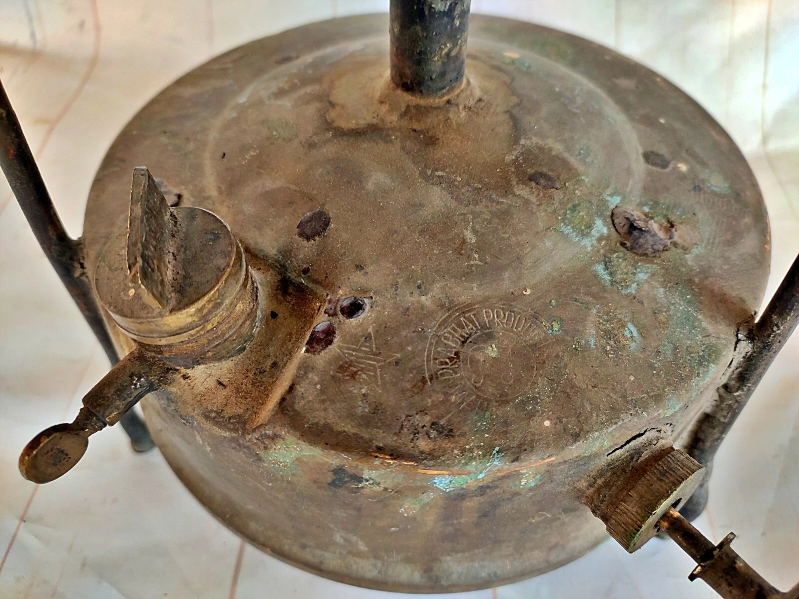 Old Vintage Prabhat No.1 Rare Original Brass Kerosene Camp Stove India S2