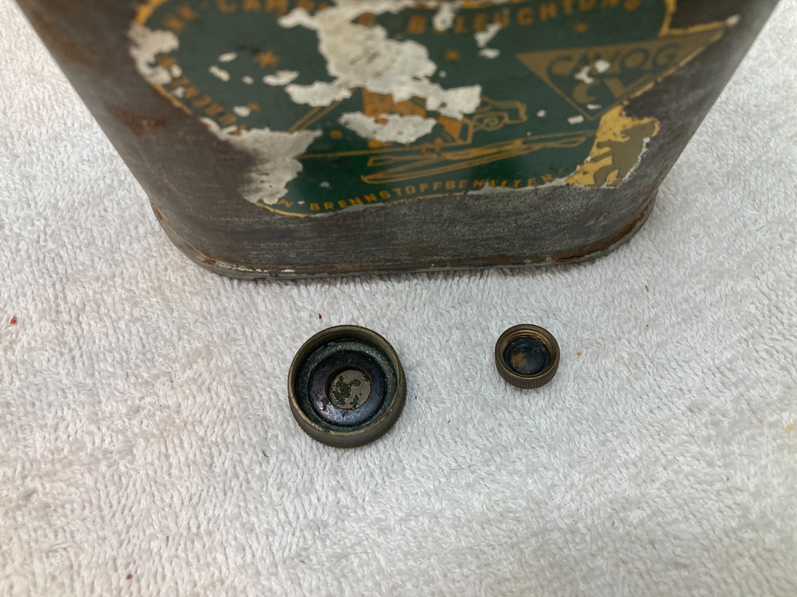 Vintage Cavog CV Fuel Tank mfg in West Germany Brass Caps