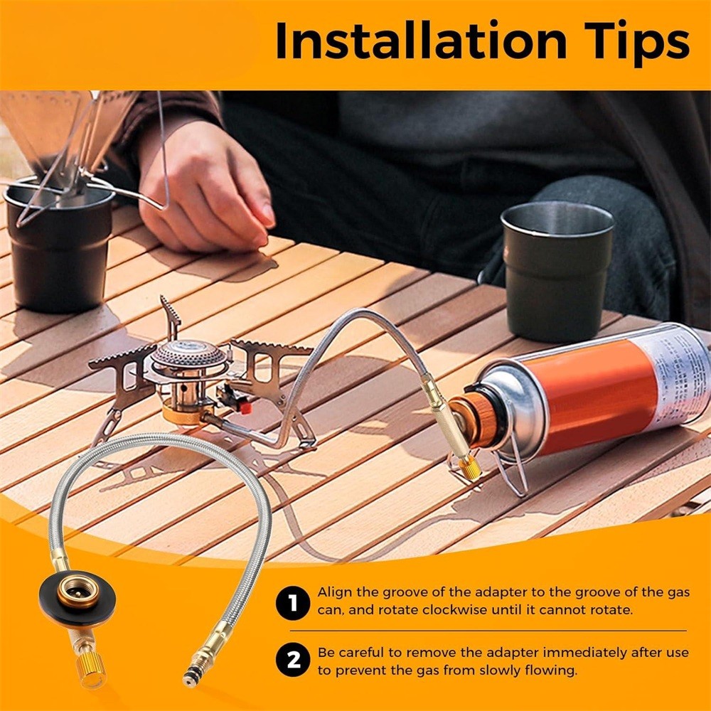 Gas Stove Adapter Hose 0.33m Gas Bottle Pipe Connector Gas Stove Adapter For BBQ