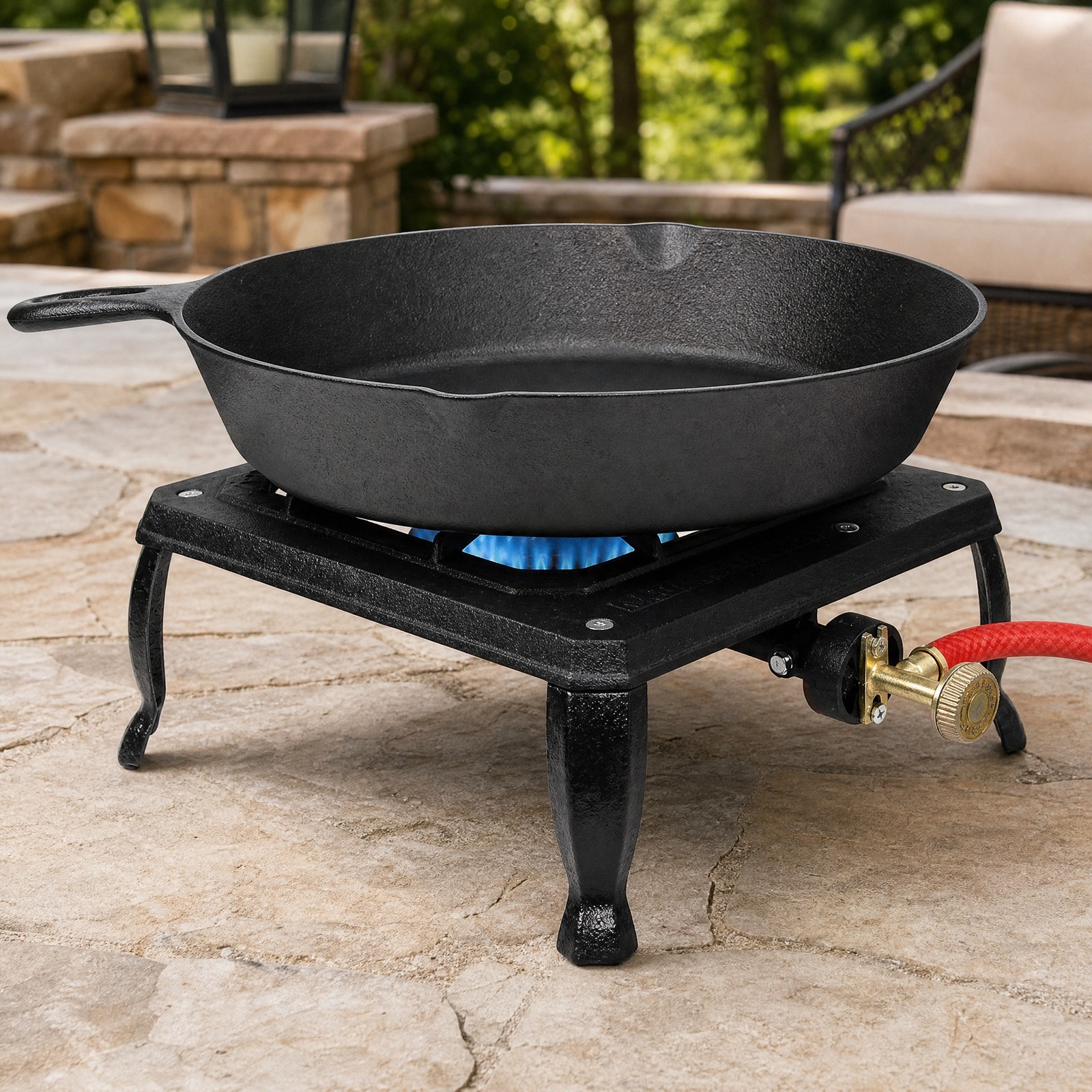 Cast Iron Single Burner Portable Outdoor Camp Stove Propane Gas LPG BBQ Cooker