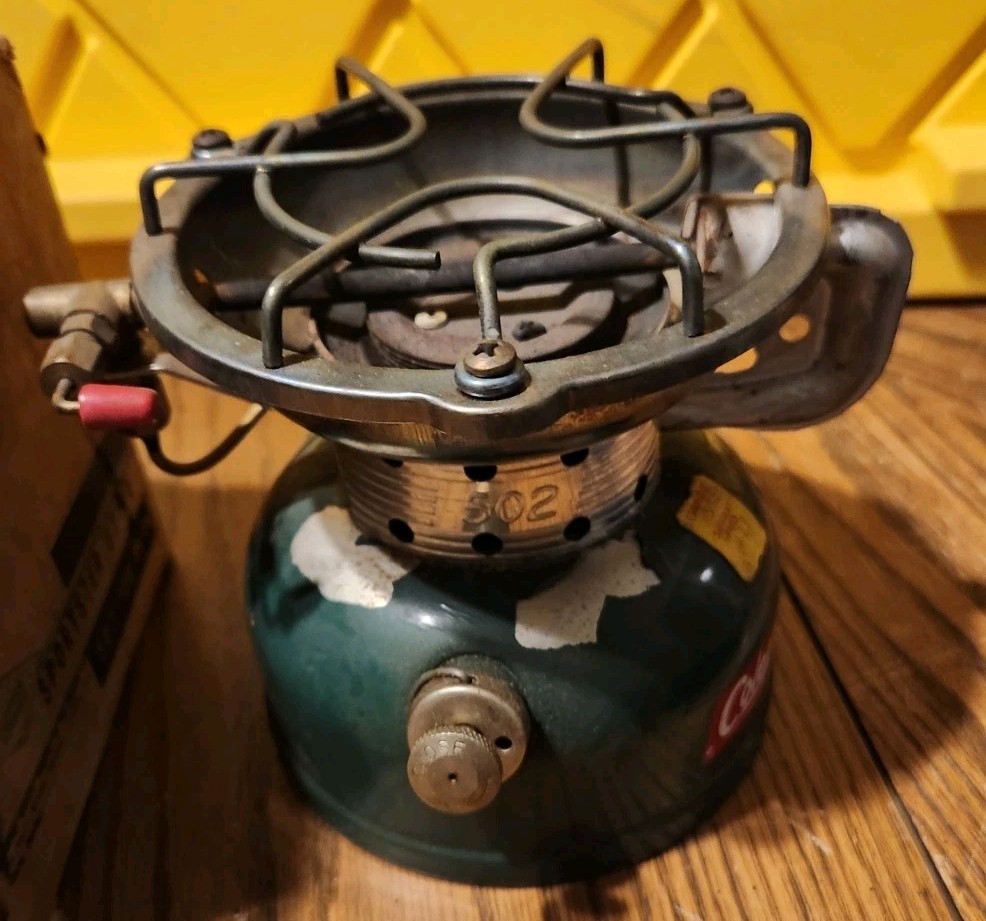 Vintage Coleman Sportster Camping Stove 502-700 One Burner Green In Original Box