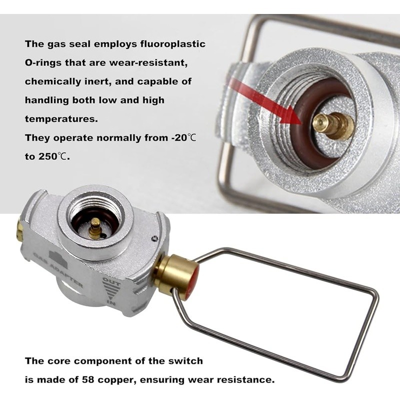 Gas Refill Adapter Isobutane Canisters Lightweight Foldable Camping Accessory US