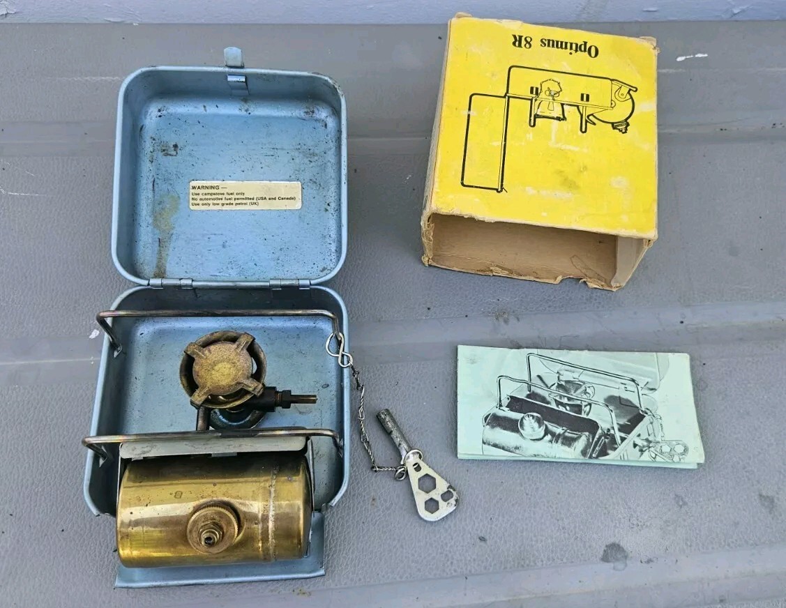 Vtg OPTIMUS 8R Single Burner Backpacking Camp Stove Made in Sweden