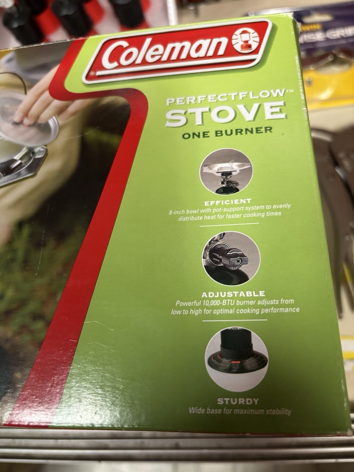 Coleman PerfectFlow Stove One Burner Portable Propane Canister Camping 10000 BTU