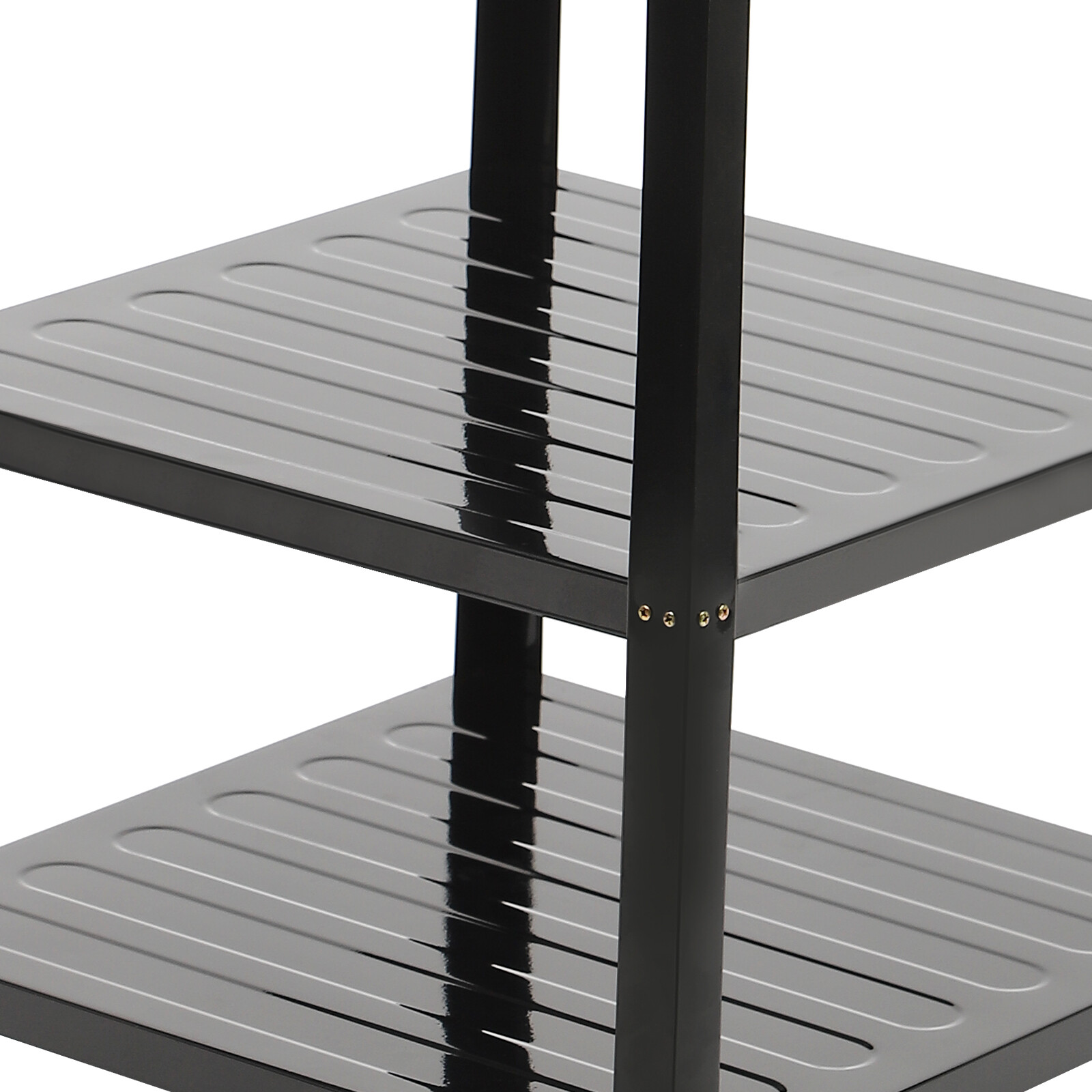 Outdoor Gas 4 Burner Stove Cooker w/Iron Stand 2-Tier Storage w/Windshelter Lid