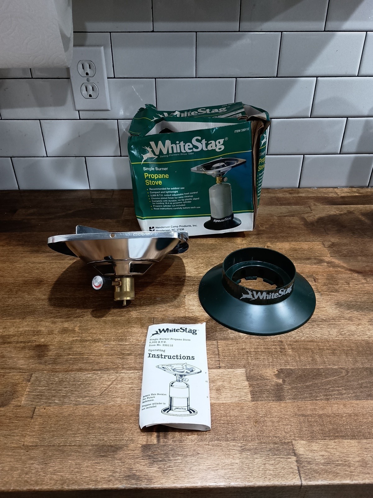 WHITESTAG Single Burner Propane Camp Stove 5000 BTU Model 330112 NEW