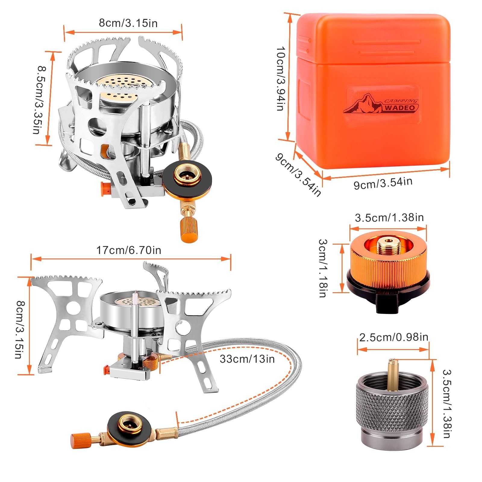 FREESHIP 3900W Portable Backpacking Stove Camping Stove 1LB Propane Tank Adapter