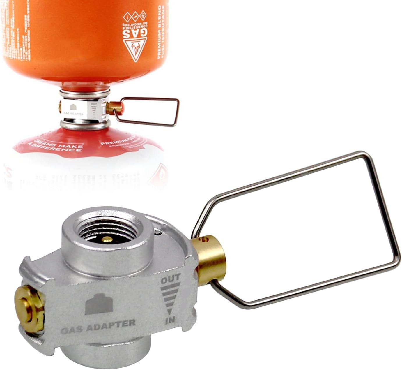 Portable Backpacking Fuel Transfer Device Gas Canister Refill Adapter Canister V