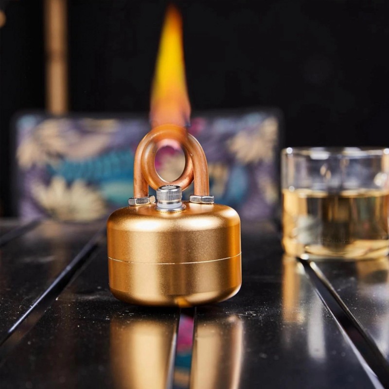 Mini Alcohol Camping Stove – Lightweight Brass & Aluminum Spirit Burner W/ Stand