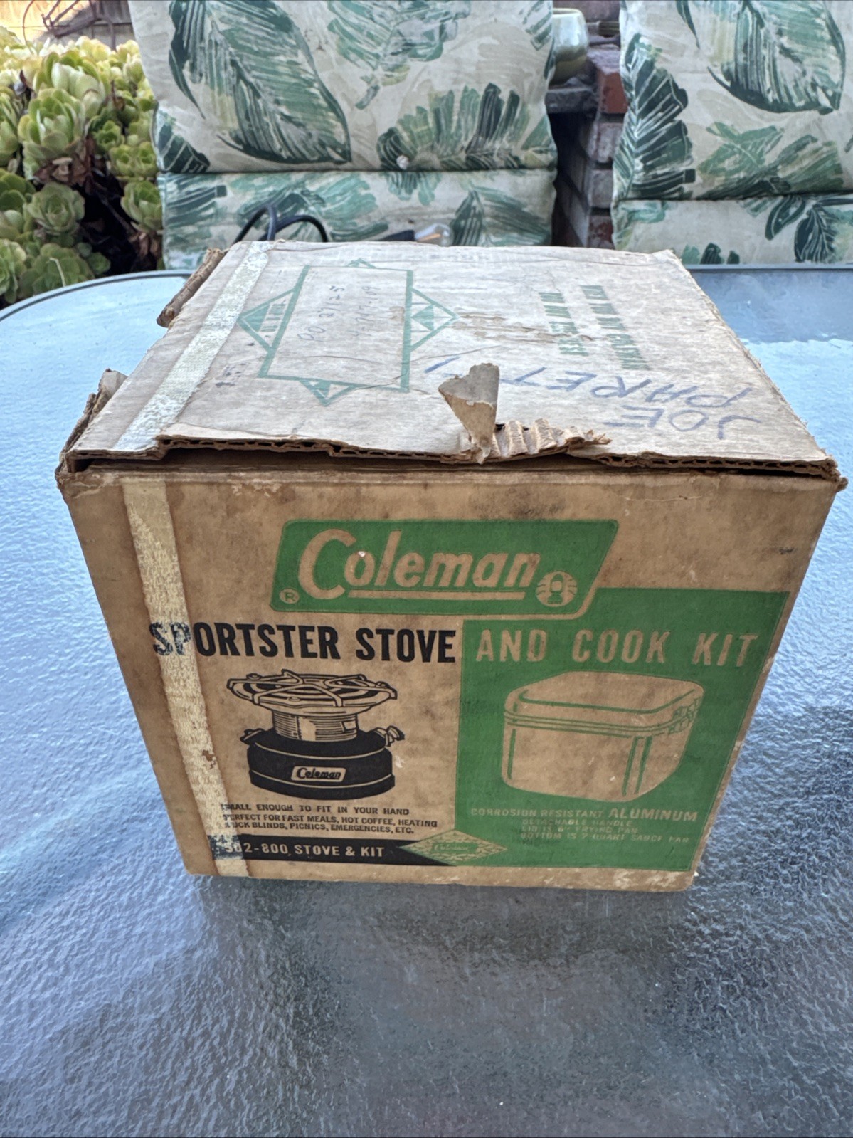 Vintage Coleman Sportster Cook Kit 502-800 Single Burner Green Camp Stove