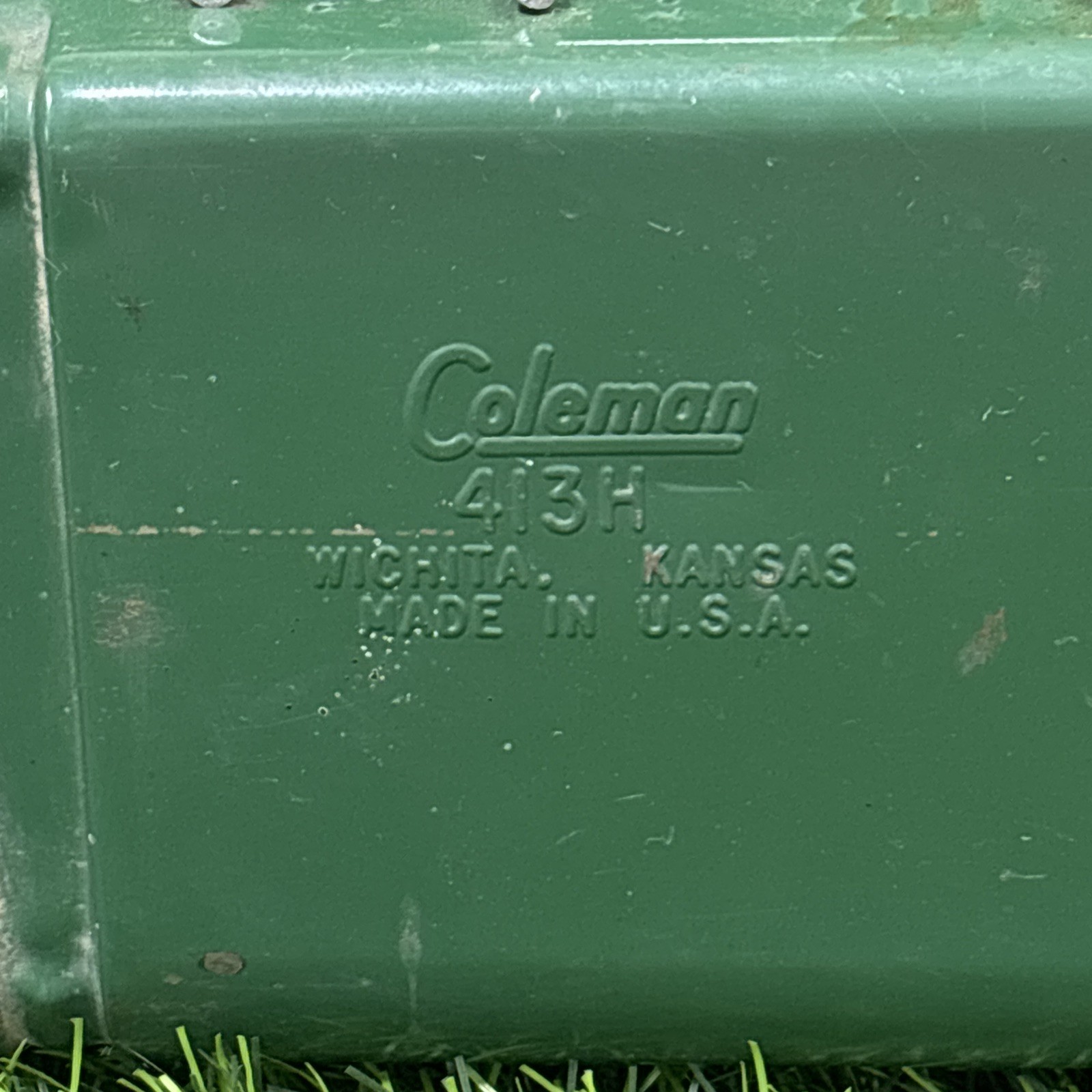 Vintage Coleman 413H Camp Stove 2 Burner Green Tested Working Made in USA