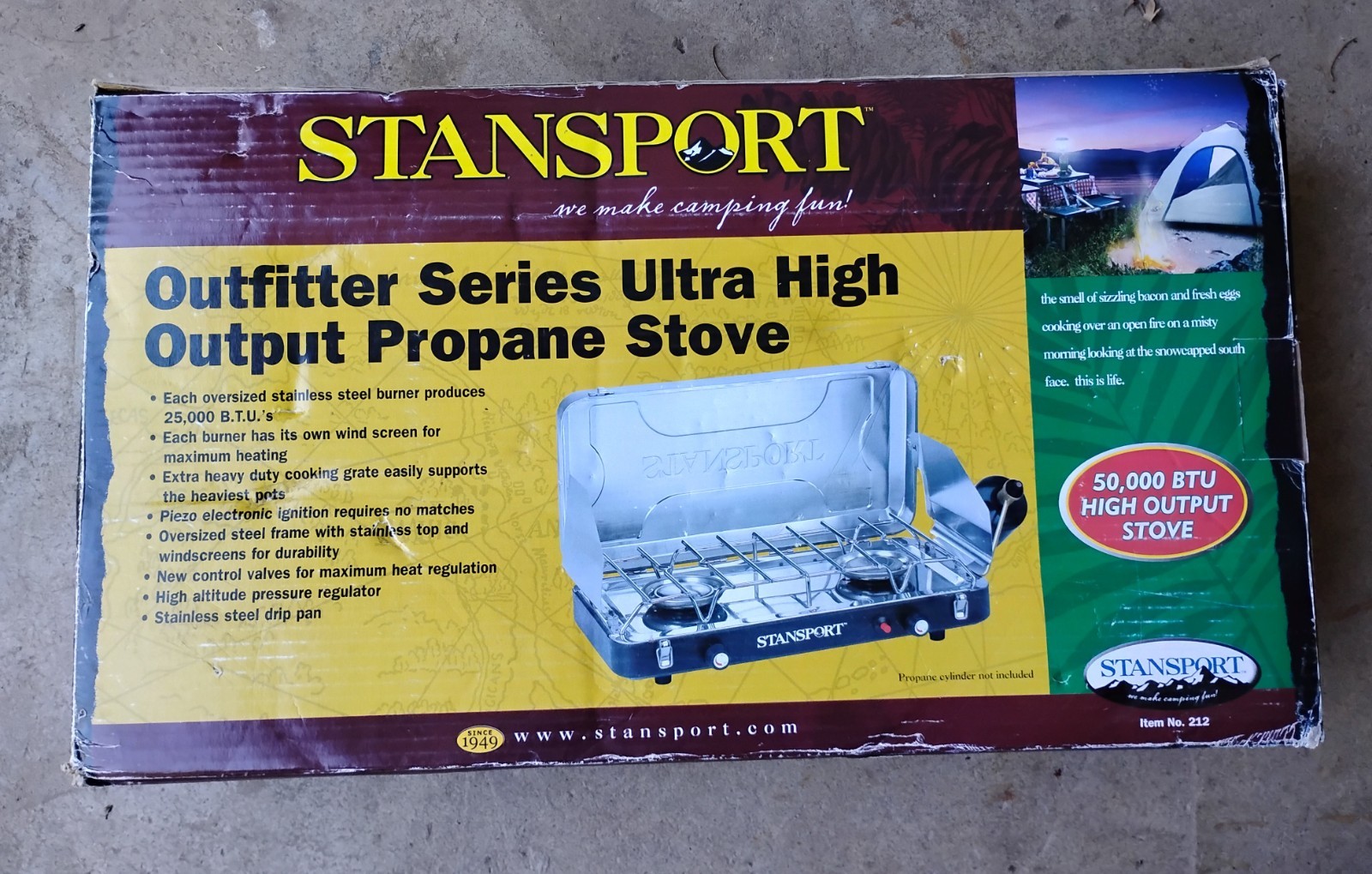 Stansport Propane Camp Stove 2-Burner w/Ignitor #212