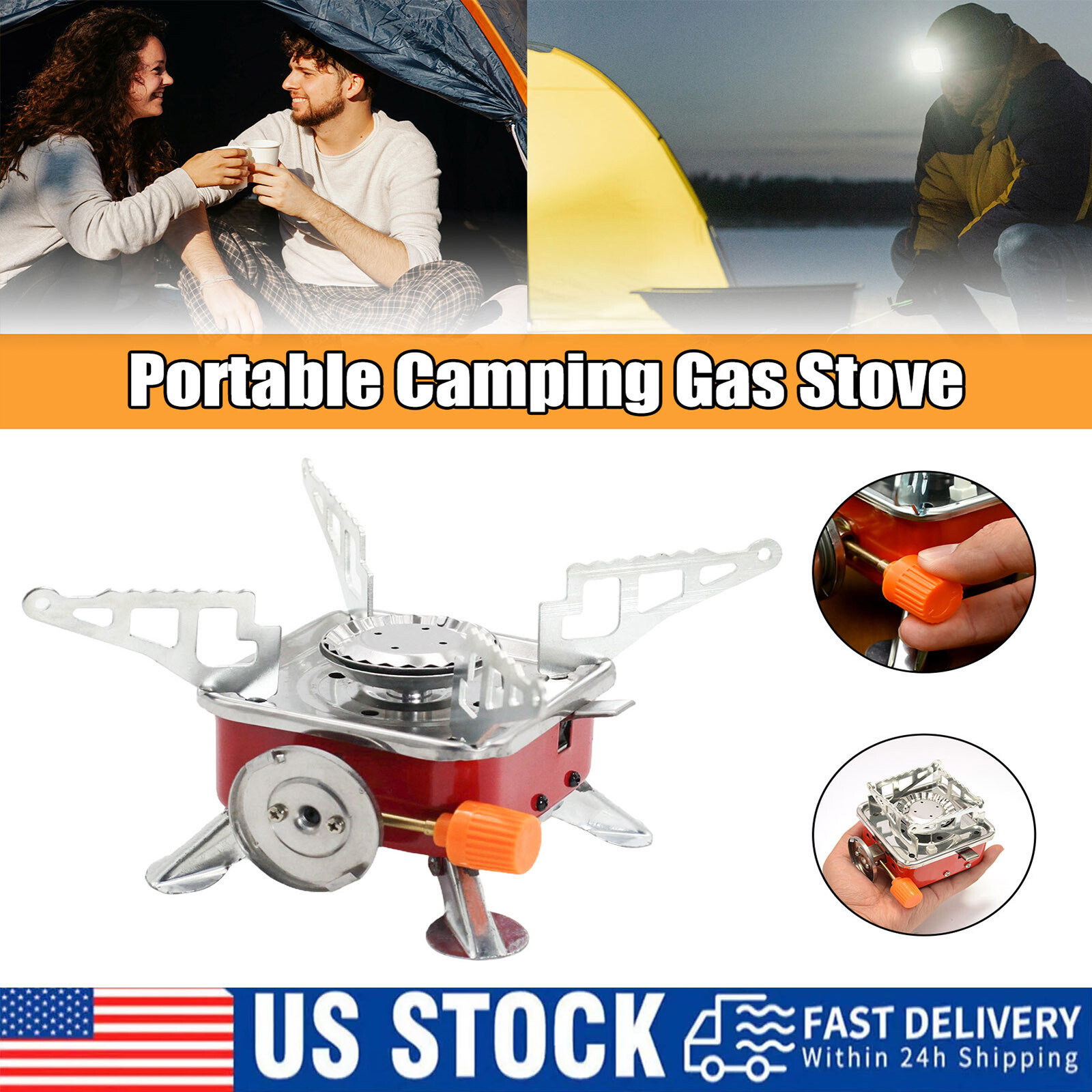 2800W Portable Camping Gas Stove Butane Outdoor Cooking Equipment Collapsible