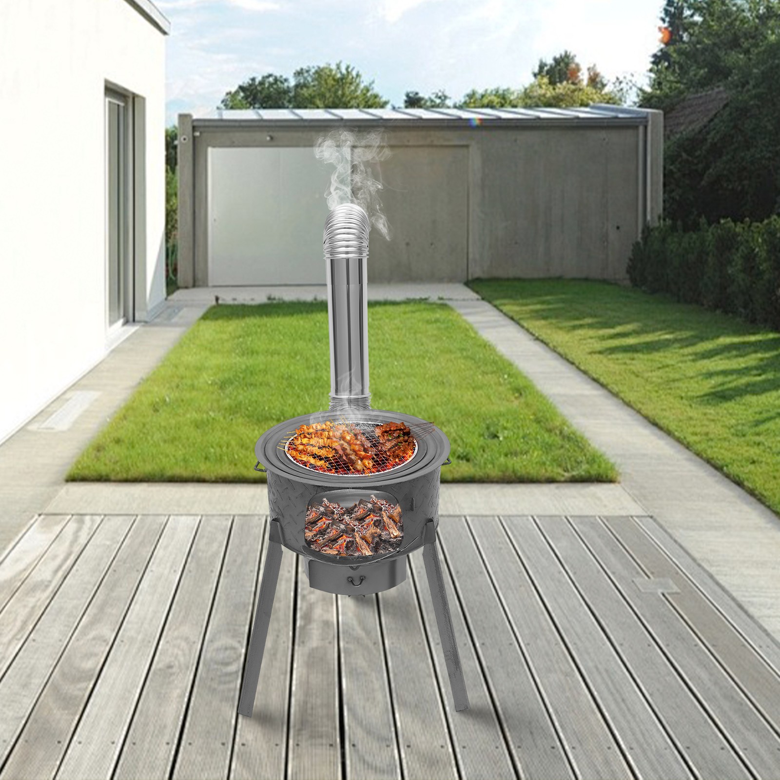 Multifunctional Portable Wood Burning Stove for Camping and Outdoor Cooking