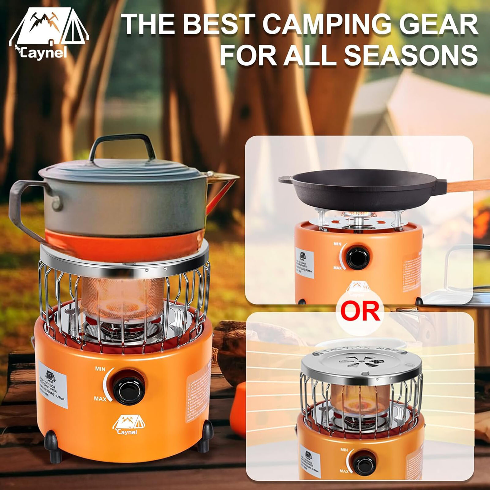 2 in 1 Portable Propane Heater and Stove Outdoor Camping Liquefied Gas Stove