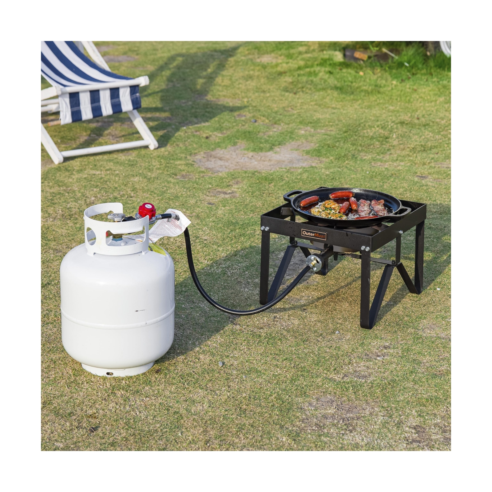 Outdoor Propane Burner Outdoor Portable Gas Stove with Adjustable 0-10 PSI Re…