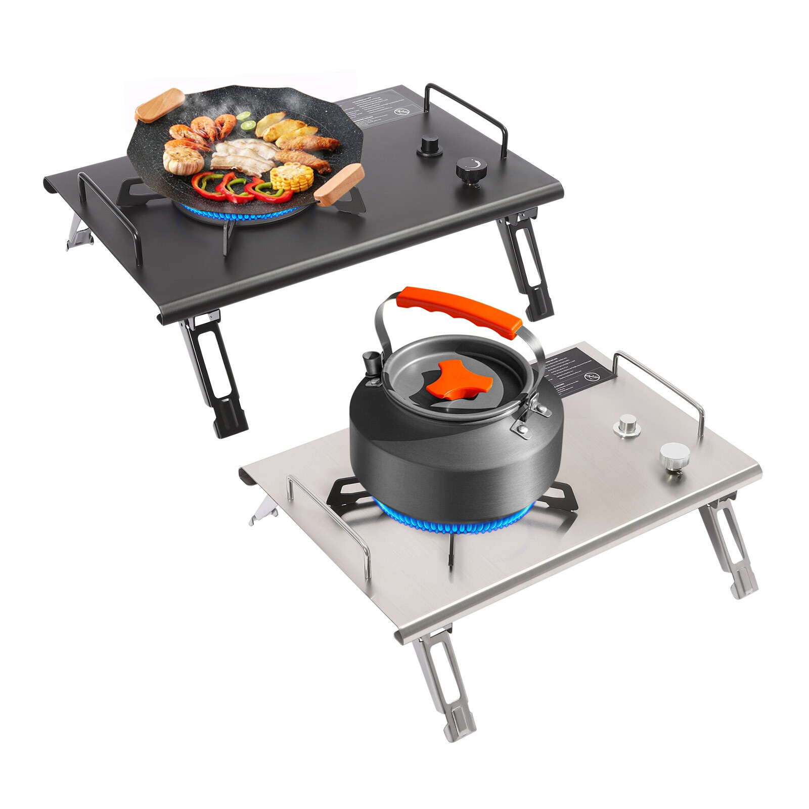 Portable 13,648 BTU Gas Stove, Stainless Steel, Single-Burner, Camping Stove