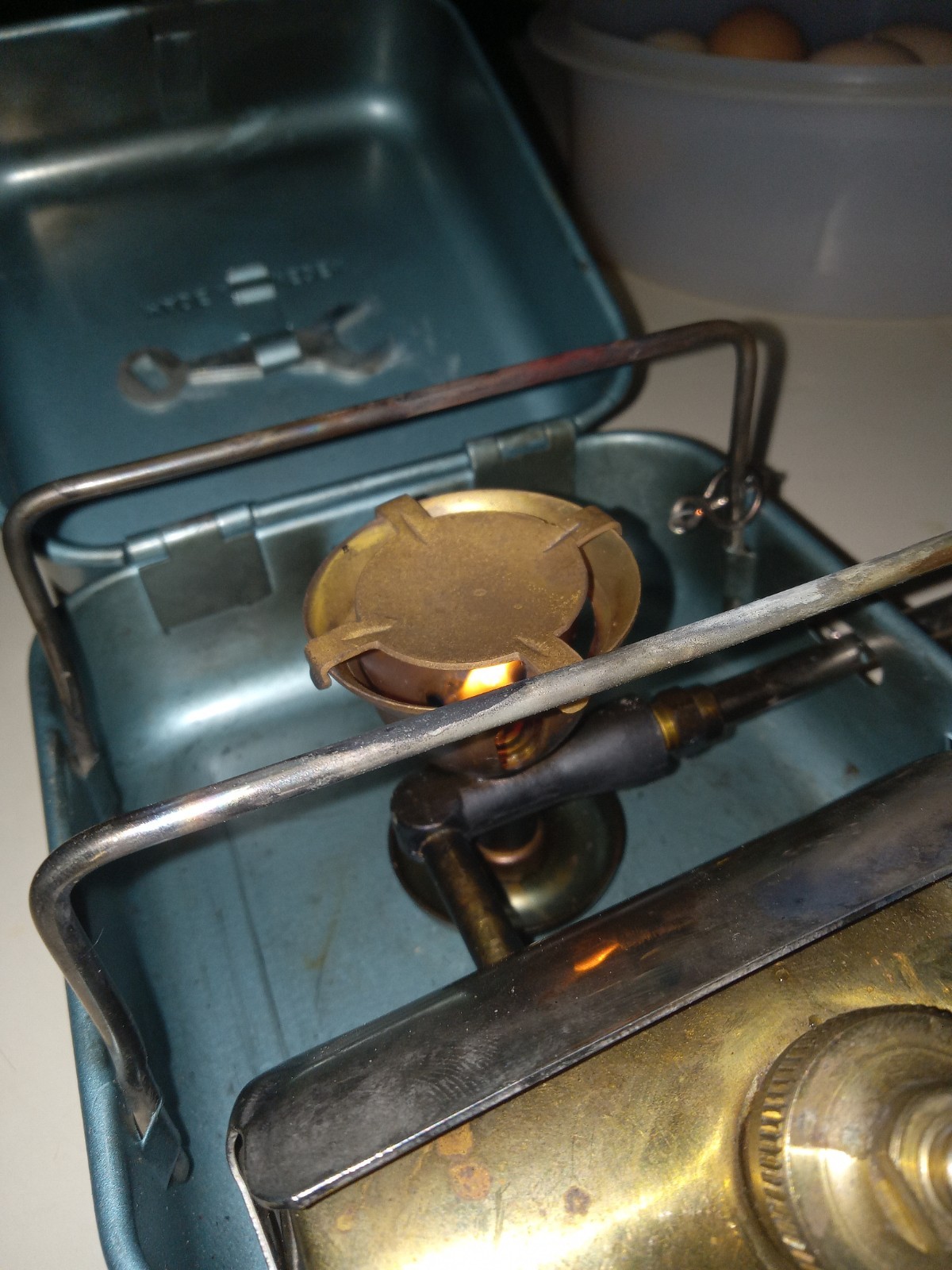 Vintage Optimus Single Burner Backpacking Camp Stove 8R Made In Sweden
