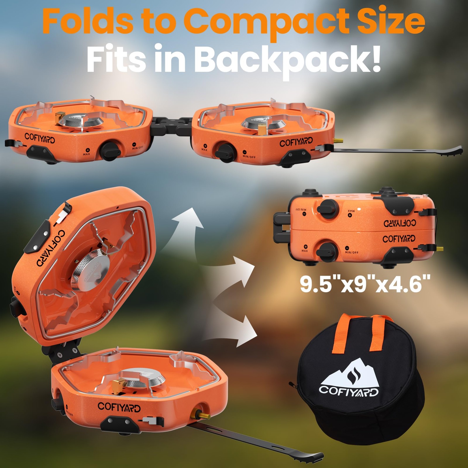 Cofiyard Propane 2 Burner Camping Stove Carrying Bag Portable Folding Gas Stove