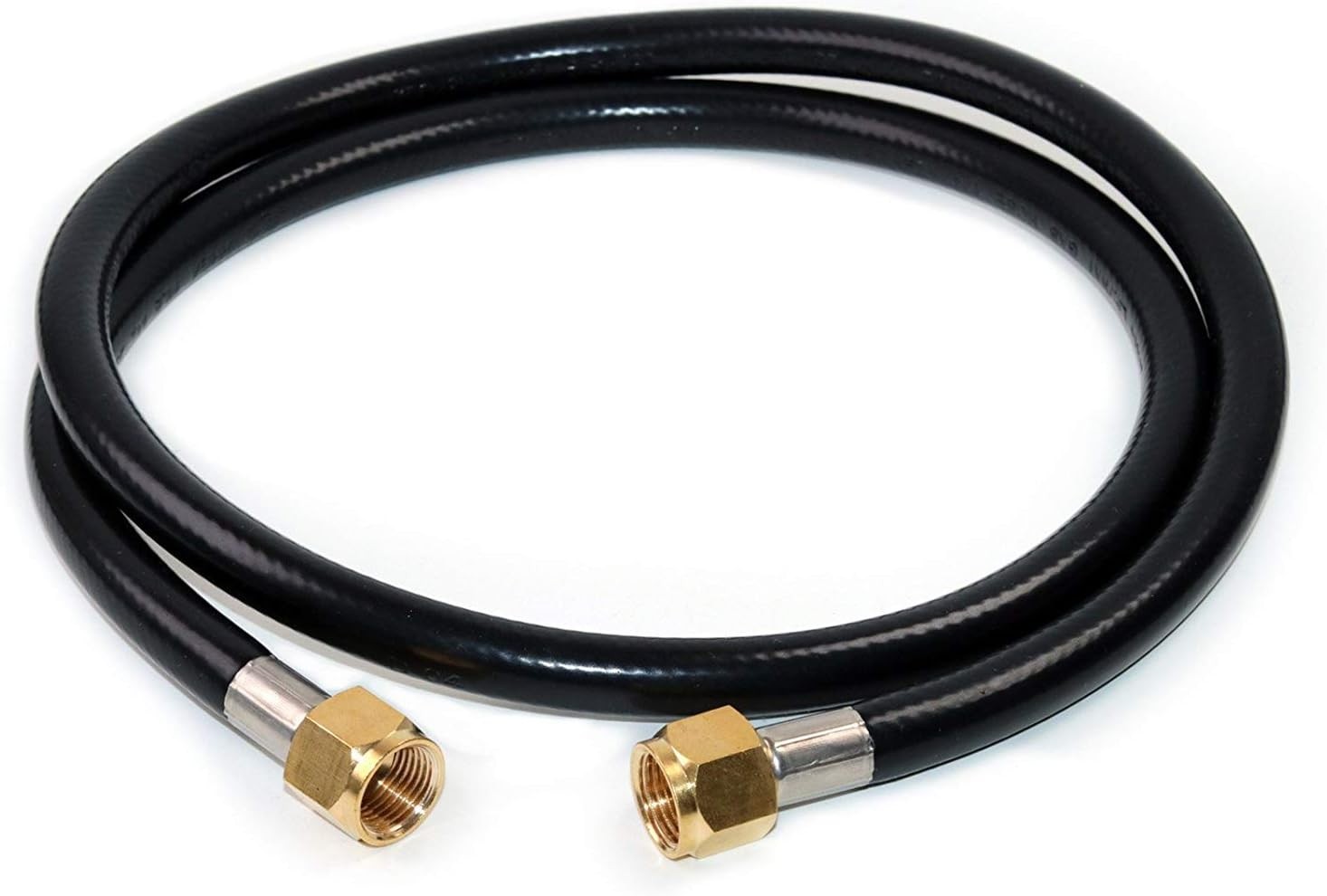 DOZYANT 5 Feet Propane Hose Extension with 3/8″ 5 Feet, Silver, Gold, Black