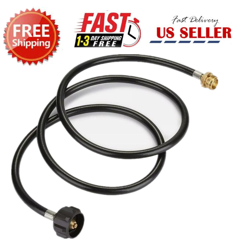 8 FT Propane Hose with QCC1 / Type1 Tank Connects 1lb Appliance to 1-20lb Tank