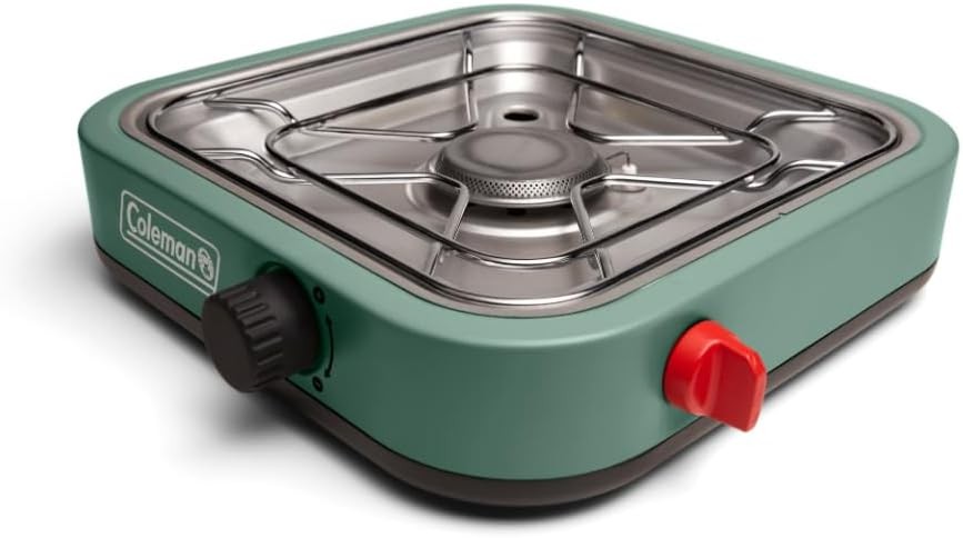 Coleman Cascade 18 1-Burner Camping Stove, Portable Cooktop with 8000 BTUs