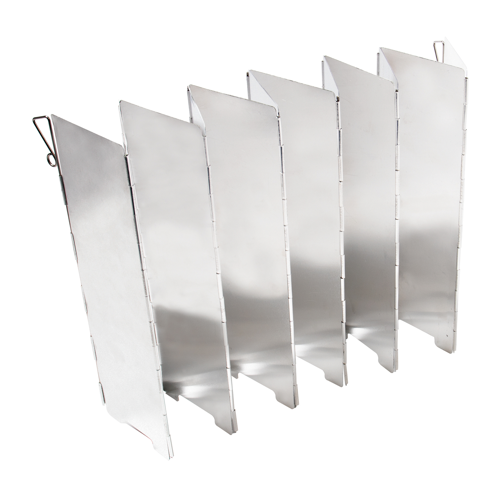 Camp Stove Folding Windscreen – 12 Panels with Two 9 Inch Aluminum Stakes