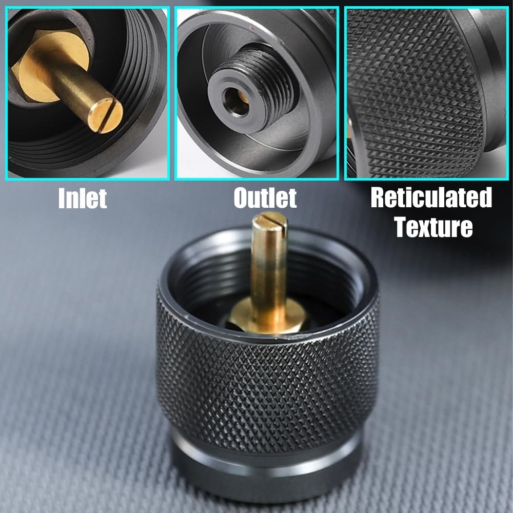 2 Pcs Camping Stove Adapter Propane Canister Converter Propane Small Tank Input