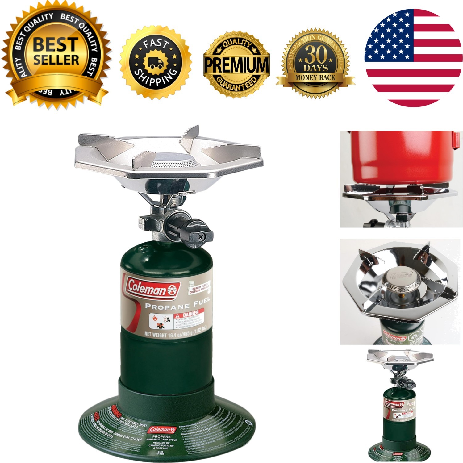 BottleTop Propane Stove with Adjustable Burner, Portable Camping/Backpacking …