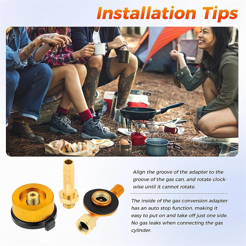 Camping Gas Canister Adapter Kit Hose Connector Converter For Gas Regulator