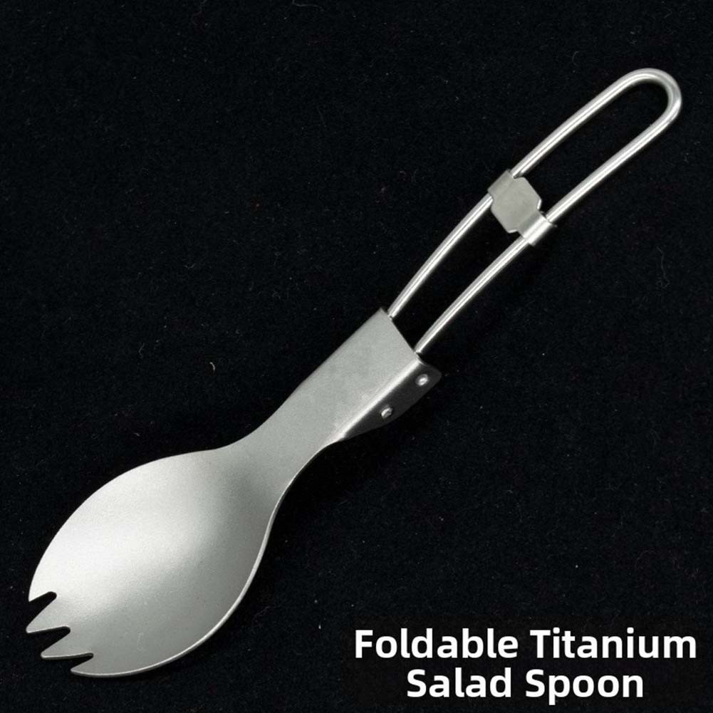 Lightweight Titanium Fork and Spoon Set for Camping Hiking Backpacking 17.9g