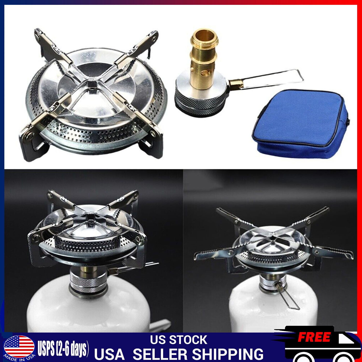 Portable Gas Propane Stove Outdoor Camping Butane Hiking Picnic Burner CookingUS