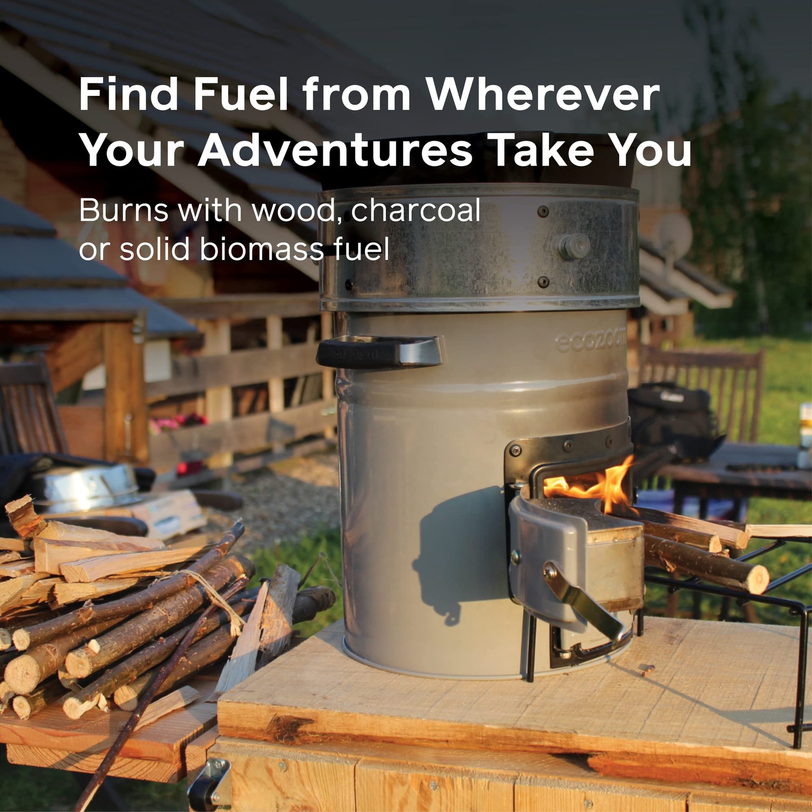 Ecozoom Rocket Stove Heavy Duty Dual Fuel Wood Charcoal Portable Camping