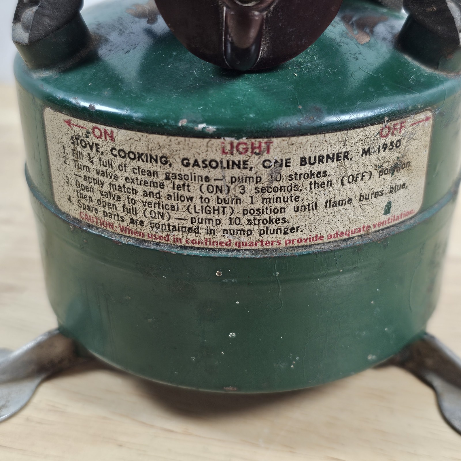 Vtg US Military Rogers Akron Ohio 1951 Single Burner Camp Stove M-1950 Untested