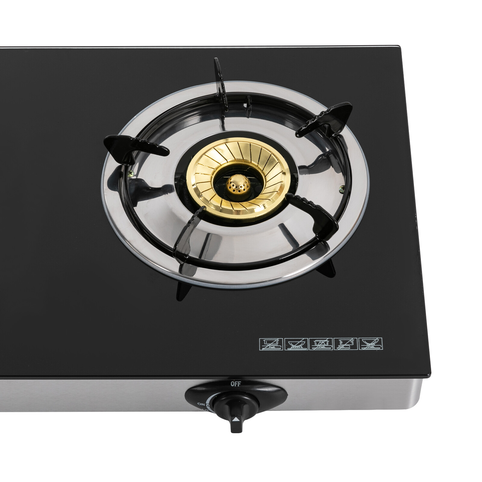 New Portable Auto Ignition LPG Stove 2-burner Gas Stove Countertop 2.5KW/h Black