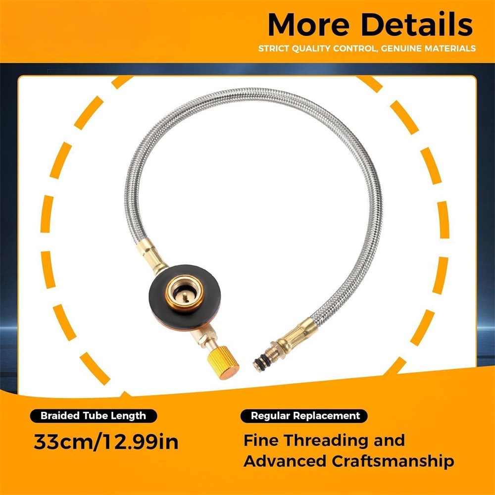 Gas Stove Adapter Hose 0.33m Gas Bottle Pipe Connector Gas Stove Adapter For BBQ