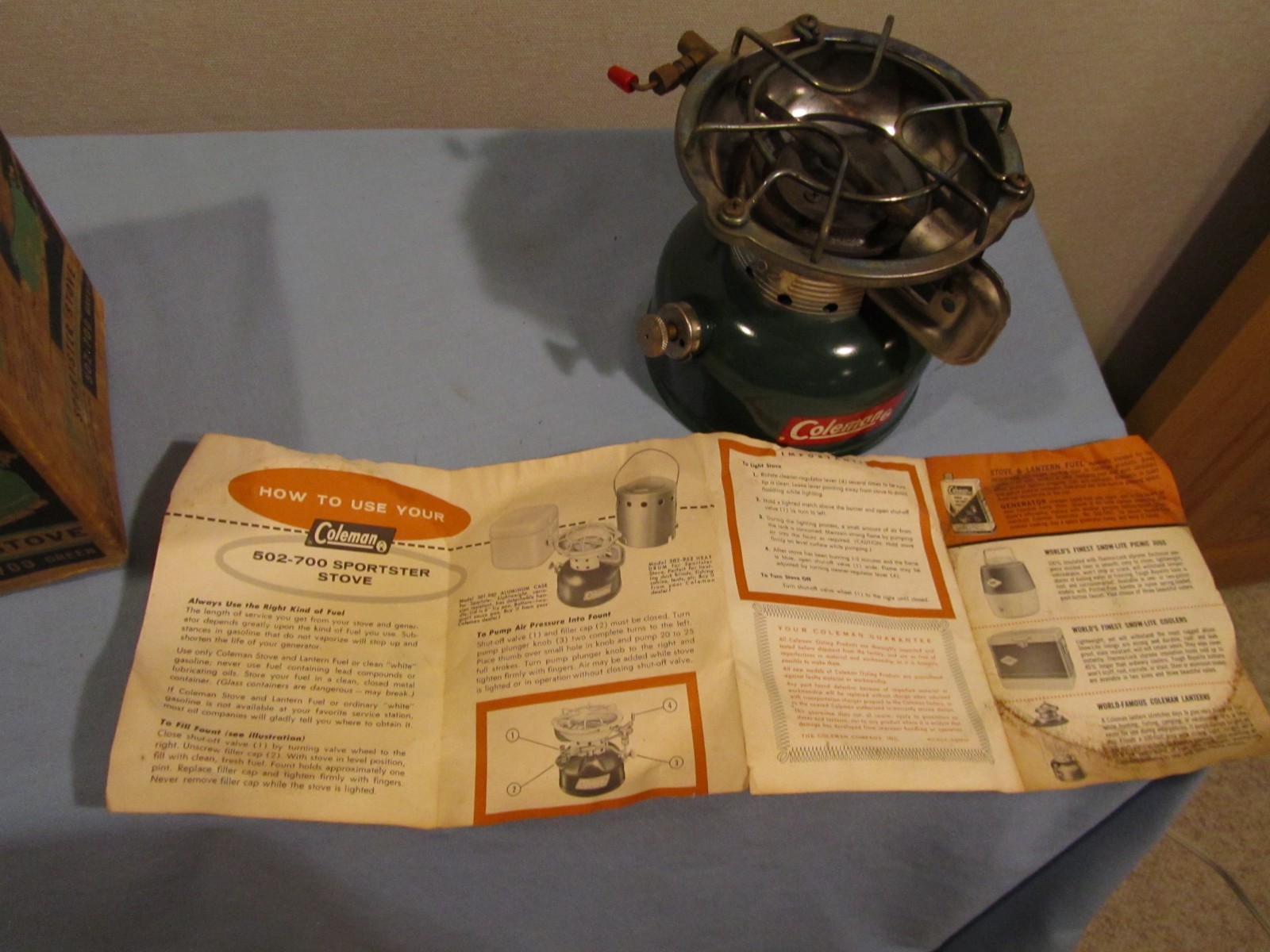 Vintage Coleman 502 Single Burner Dated 10/63