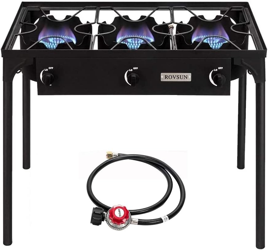 ROVSUN 2/3 Burner Outdoor Propane Gas Stove High Pressure Stand Cooker for Backy