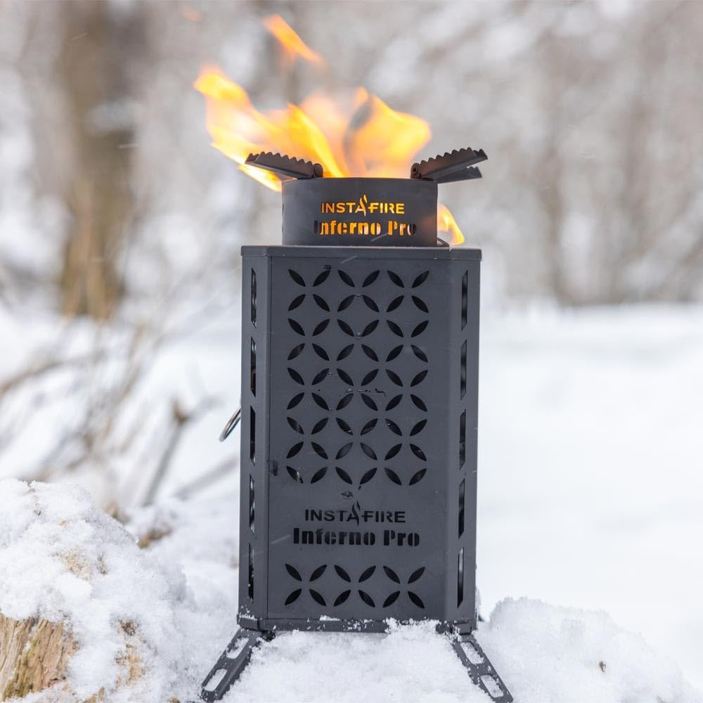 InstaFire Inferno Pro Stove Outdoor/Indoor Use Biomass Fire Starter Canned Heat