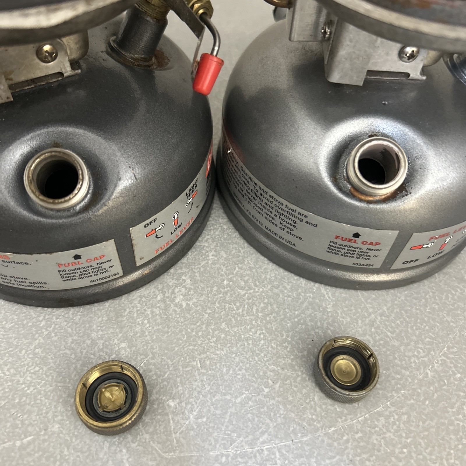 (2) COLEMAN Model 533 Dual Fuel Single Burner Camping Stoves