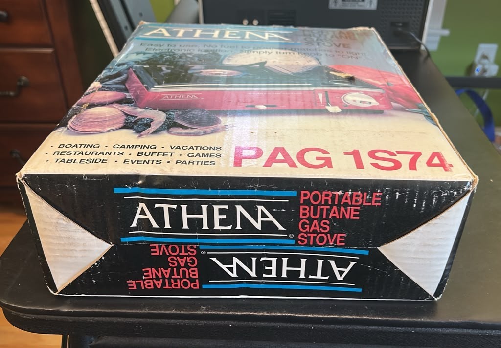 Athena PAG 1S74 Portable Butane Gas Stove New Open Box No Carry Case